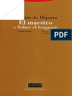 Hipona Agustin de - El Maestro O Sobre El Lenguaje PDF