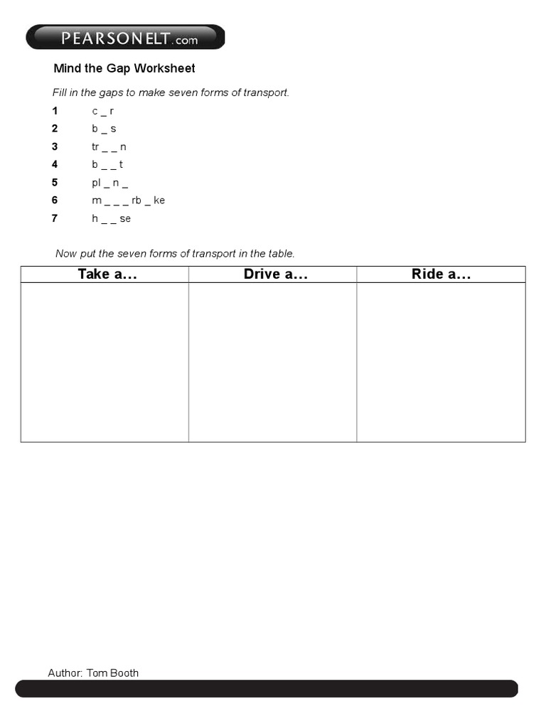 GBRAZ10111250 Mind The Gap Worksheet | PDF | Foreign Language Studies