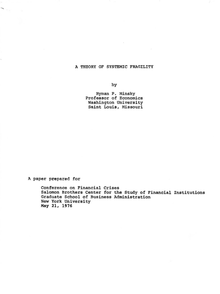 A Theory of Systemic Fragility | PDF