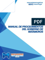 Manual de Procedimientos Del Gobierno Municipal de Matamoros.
