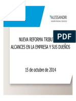 Alessandri Asesoría Personal y Negocios La Nueva Reforma Tributaria