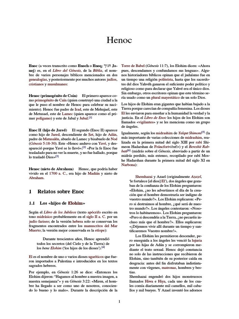 Henoc | PDF | Enoc (Ancestro de Noé) | Biblia hebrea
