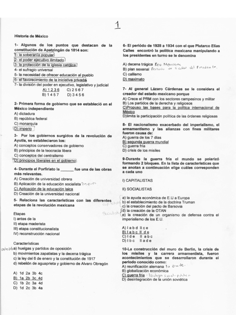 Exámen UNAM 2010 Guia Resuelto