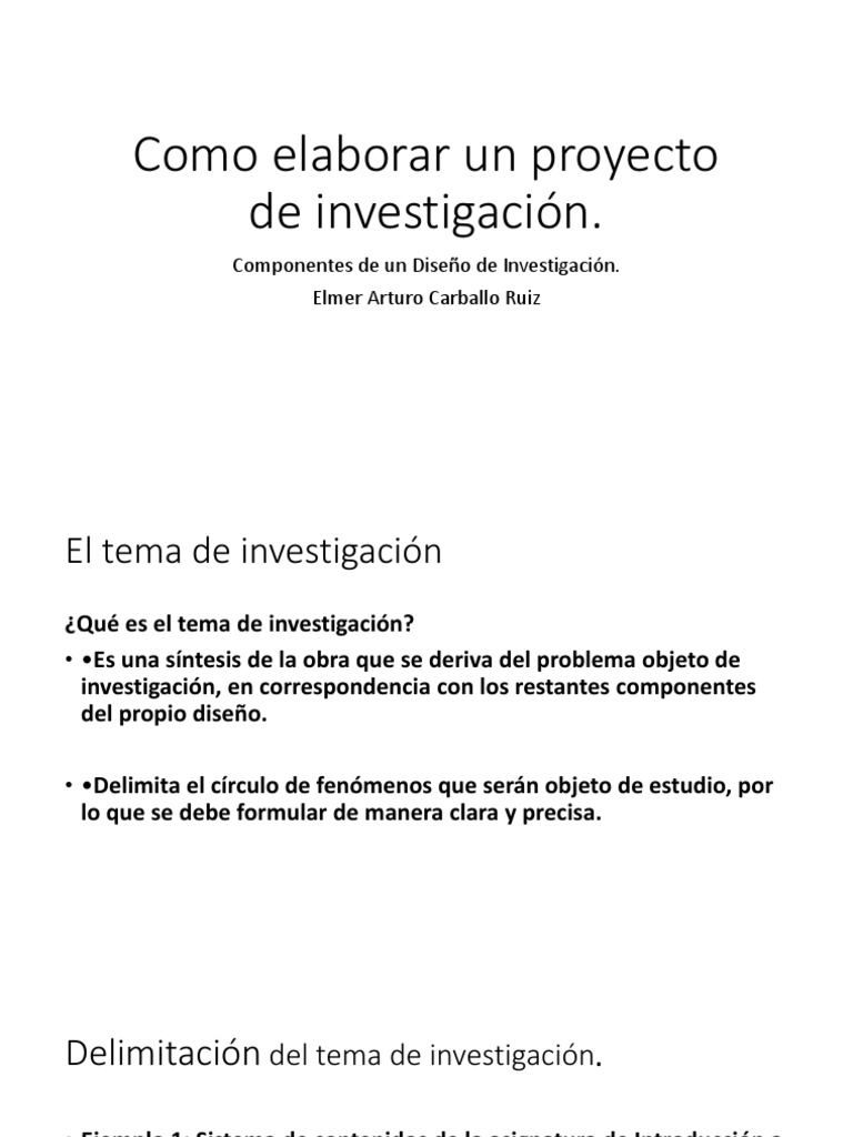 Como Elaborar Un Proyecto de Investigación | PDF | Interacciones de ...