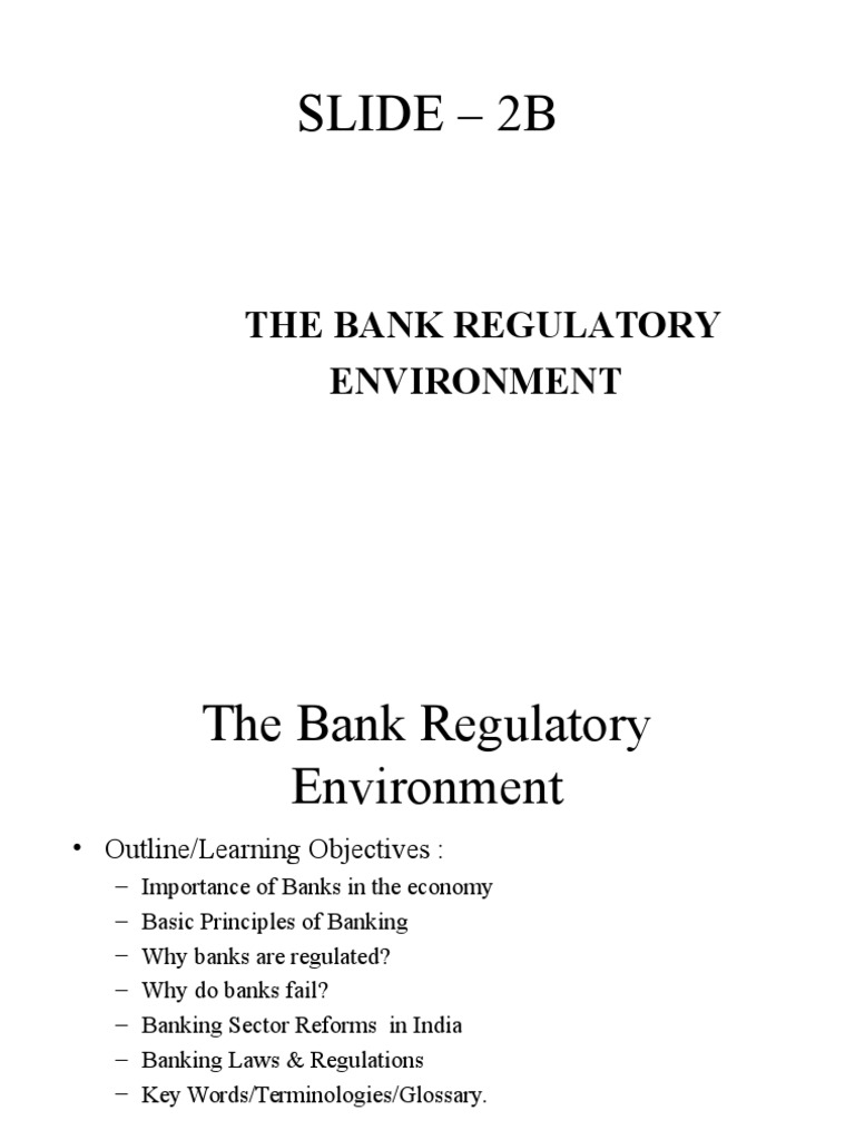 Slide 2B Bank Regulatory Environment PDF Deposit Insurance