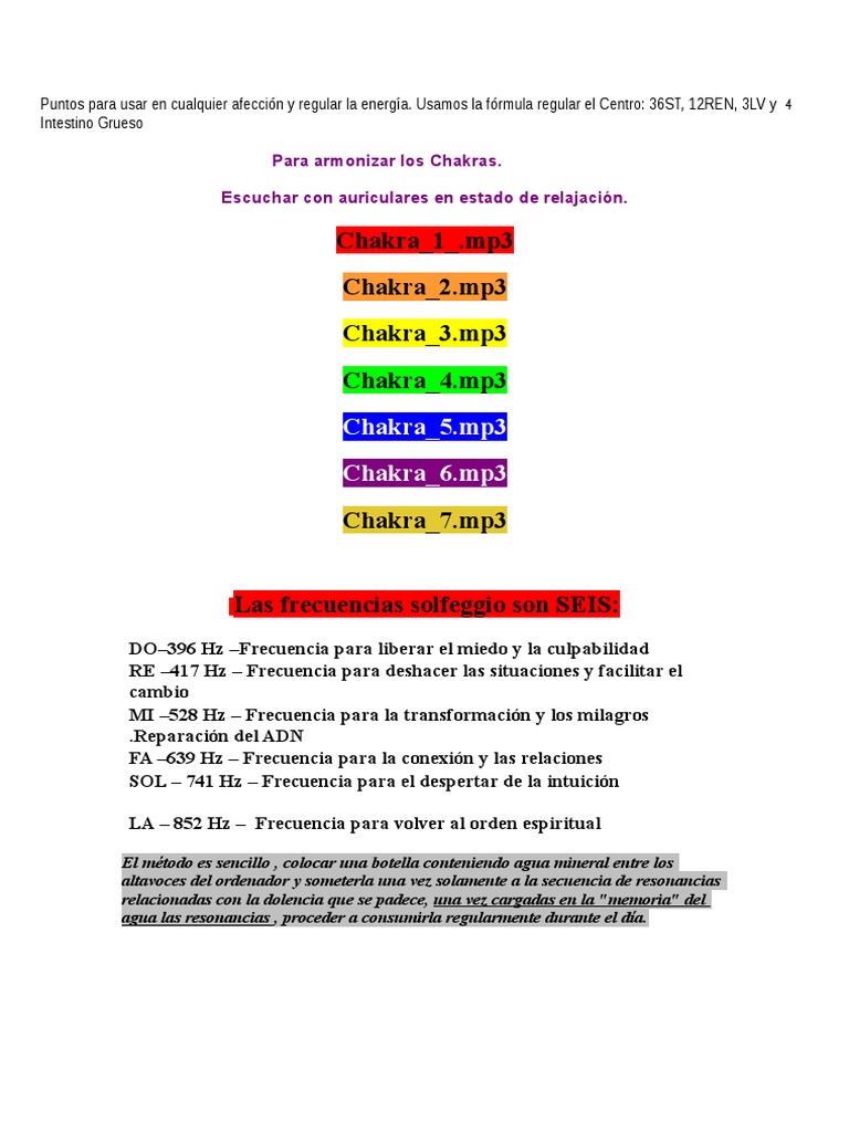 Armonización de Chakras y Frecuencias Solfeggio | PDF | Ocio