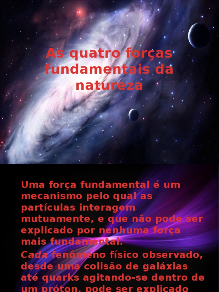 As Quatro Forças Fundamentais Da Natureza Fundamental Interaction Particle Physics