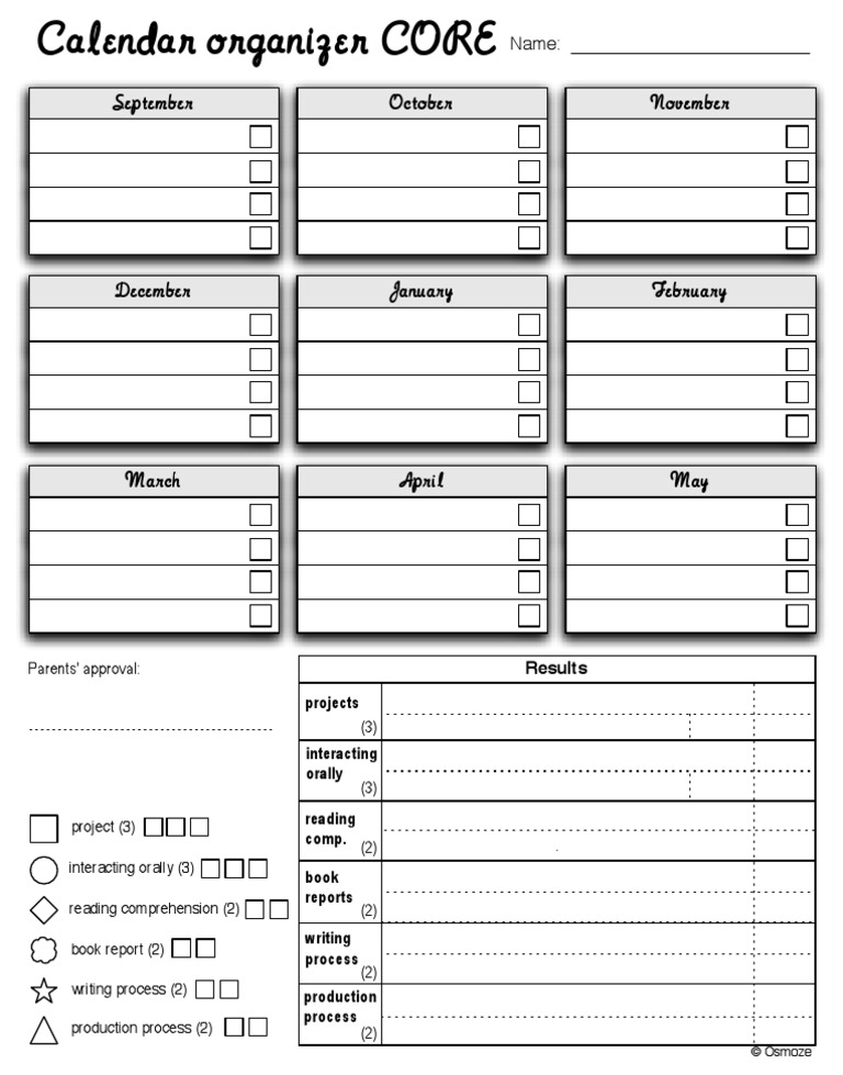 Calendar Organizer CORE PDF