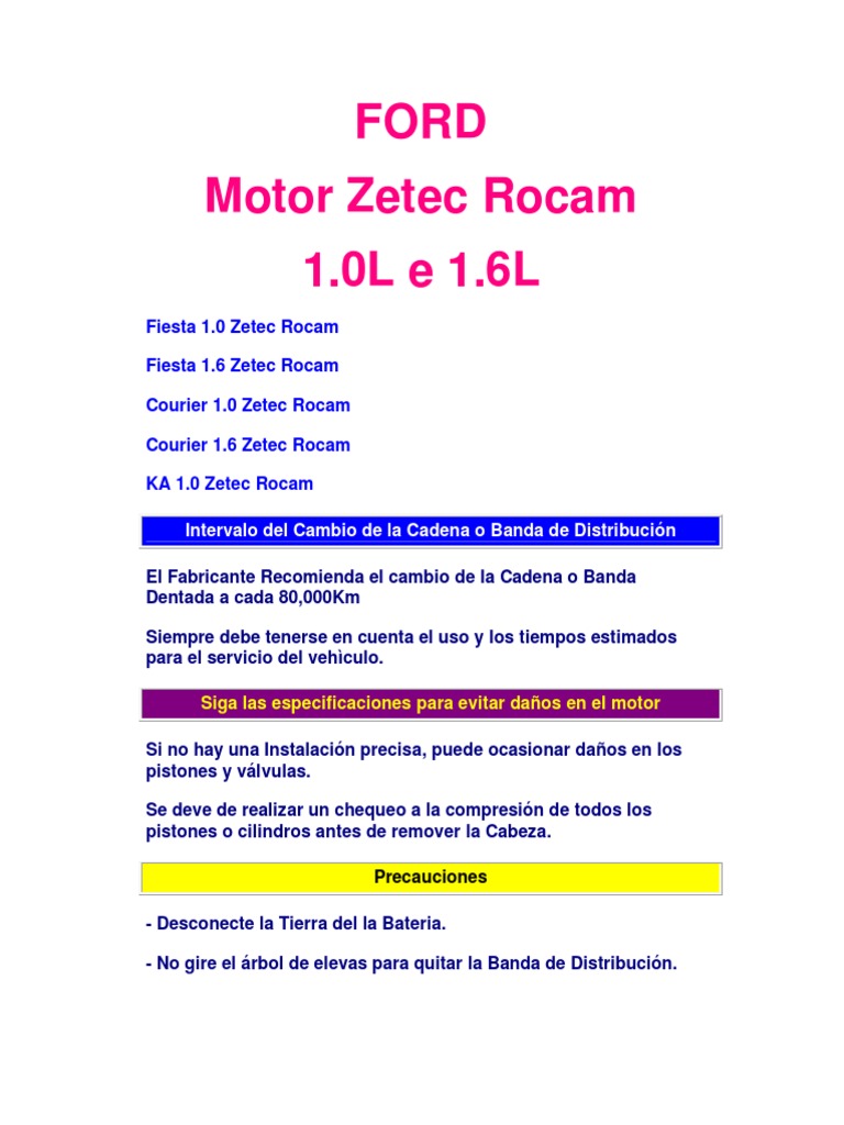 Zetec Rocam | PDF | Motor de combustión interna | Tecnología del motor