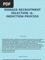 Manage Recruitment Selection - & - Induction Process