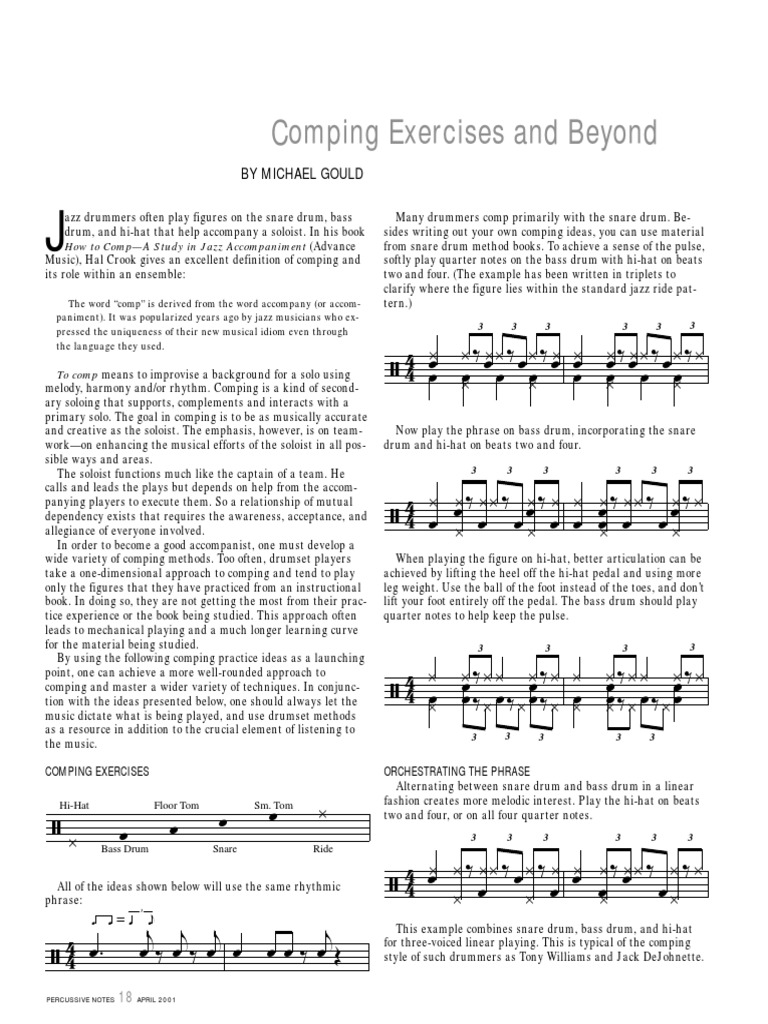 Jazz Drumming Comping Exercises | PDF