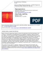 Representation: To Cite This Article: Richard D. French (2011) POLITICAL CAPITAL, Representation, 47:2, 215-230