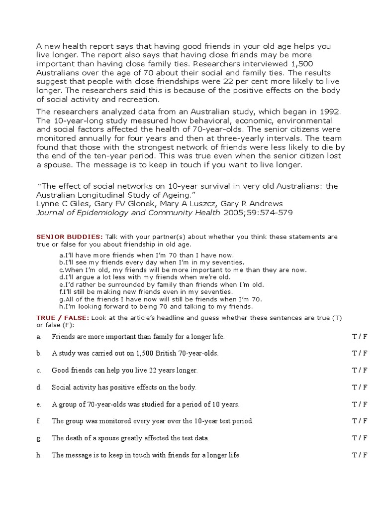 Friends Esl Lesson | PDF | Wellness | Lifestyle
