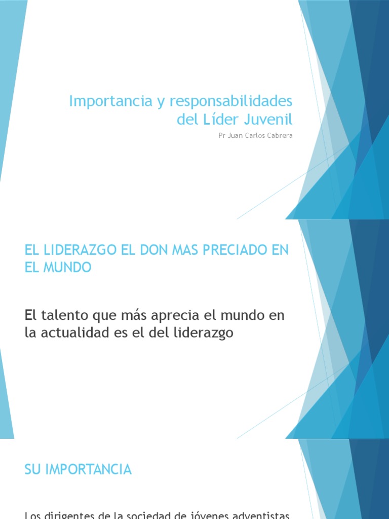 Liderazgo en la Sociedad de Jóvenes Adventistas | PDF | Cristo (título ...