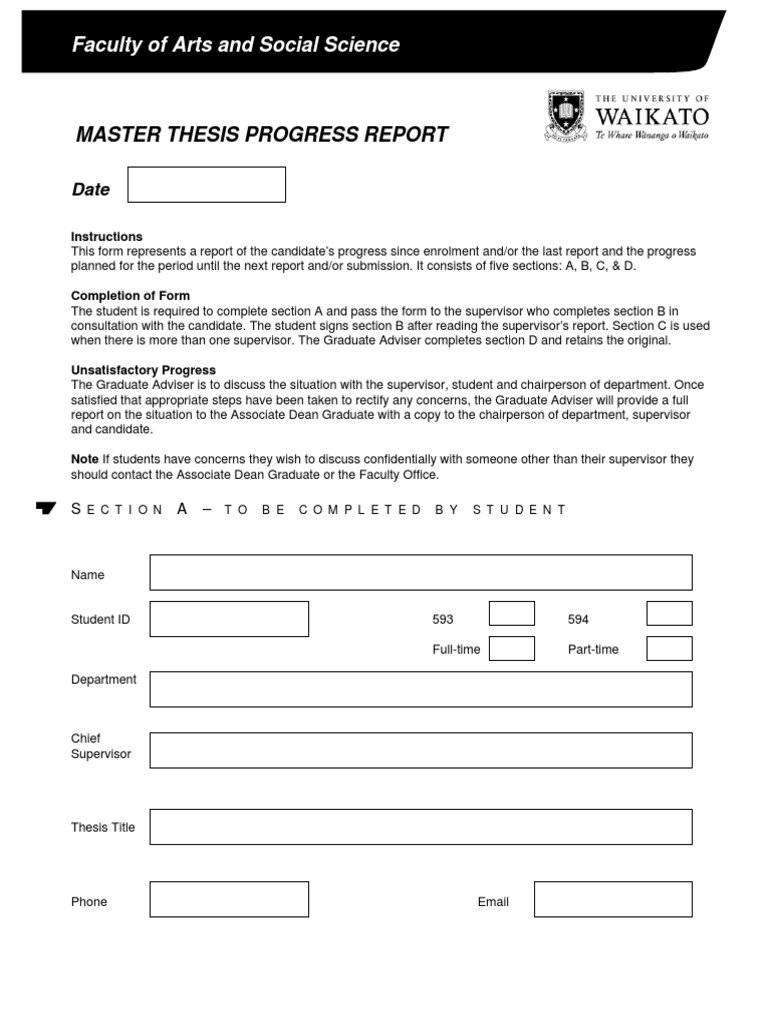 Master Thesis Progress Report | PDF | Thesis | Academia