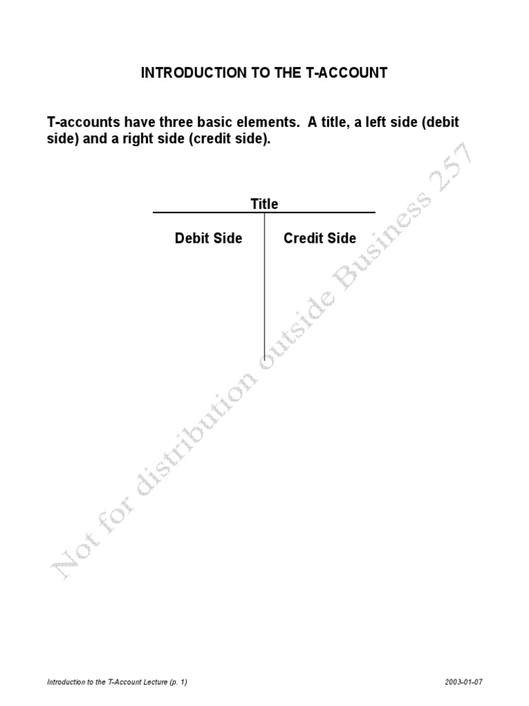 T Accounts | PDF | Debits And Credits | Financial Accounting