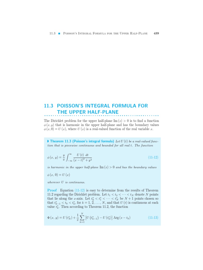 Poisson's Integral Formula Explained | PDF