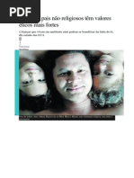Filhos de Pais Não Religiosos Têm Valores Éticos Mais Fortes