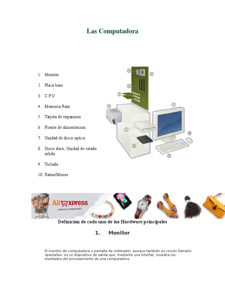 Componentes Esenciales de una Computadora | PDF | Disco duro | Hardware ...