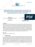 Organizational Situations in The Context of Software Development Firms: Problems and Suggestions in The Light of Islam