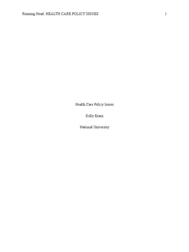 Key Issues in U.S. Health Care Policy | PDF | Patient Protection And ...