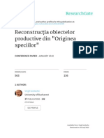 Reconstrucția obiectelor productive din "Originea speciilor"