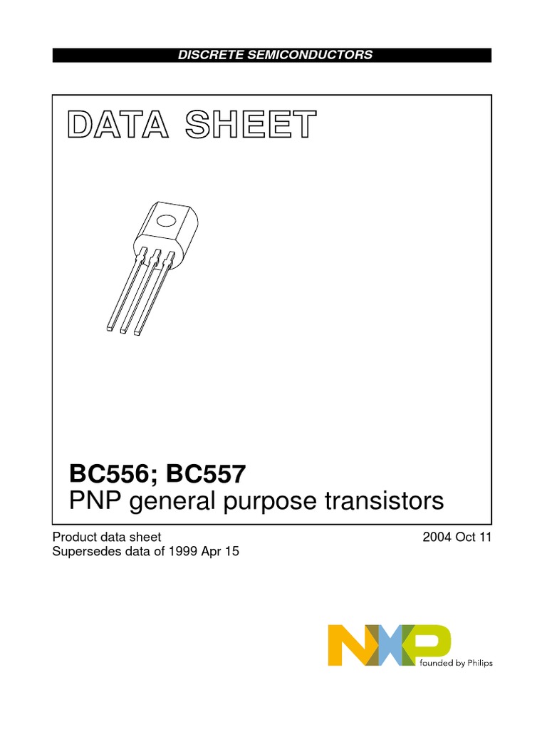 BC557 PNP Transistor Datasheet PDF | PDF | Bipolar Junction Transistor ...