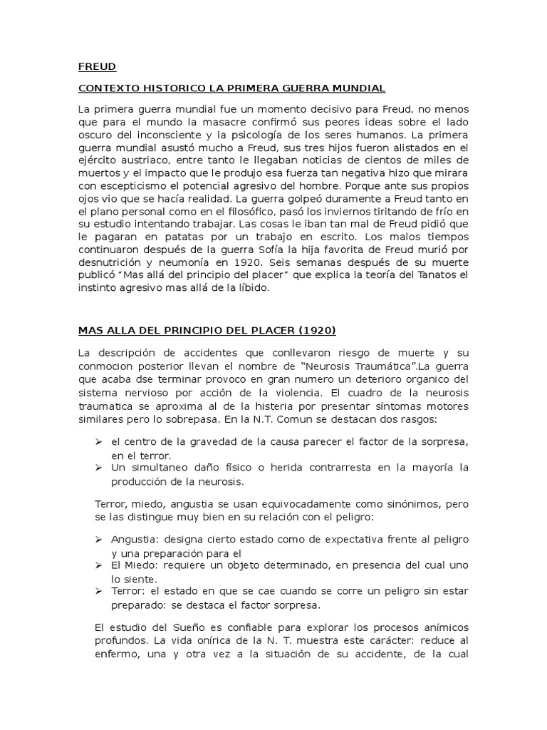 Mas Alla Del Principio Del Placer Sigmund Freud