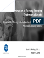 Determination of Royalty Rates For Trademarks and Brands