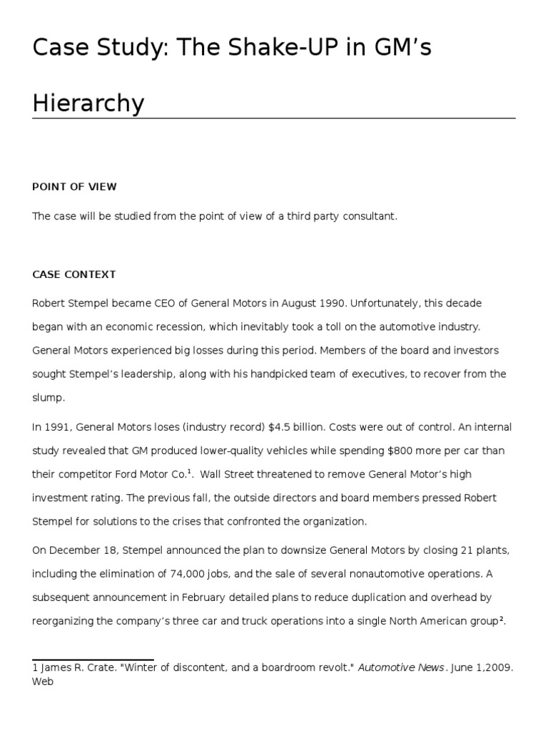 General motors case study strategic management image