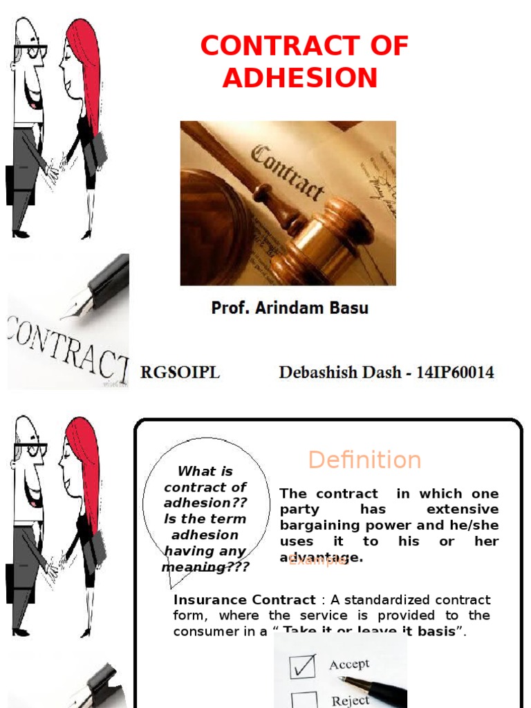 Contract of Adhesion Final Insurance Legal Concepts