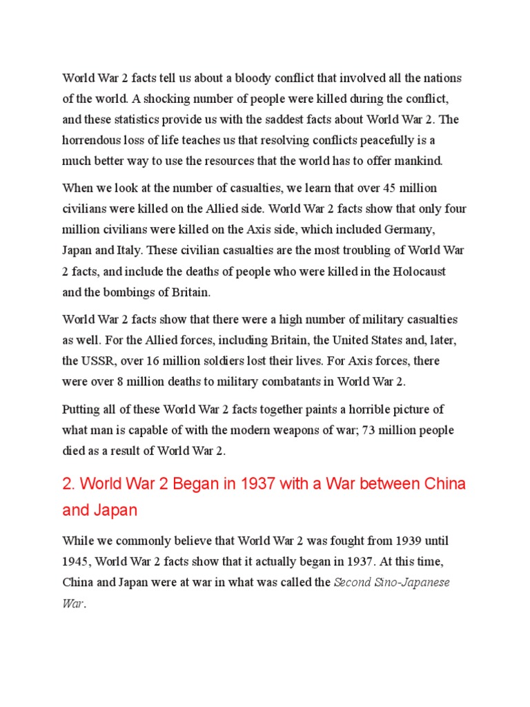 World War 2 Facts Tell Us About A Bloody Conflict That Involved All The