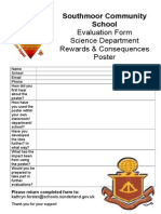 Evaluation Form Science Department Rewards & Consequences Poster