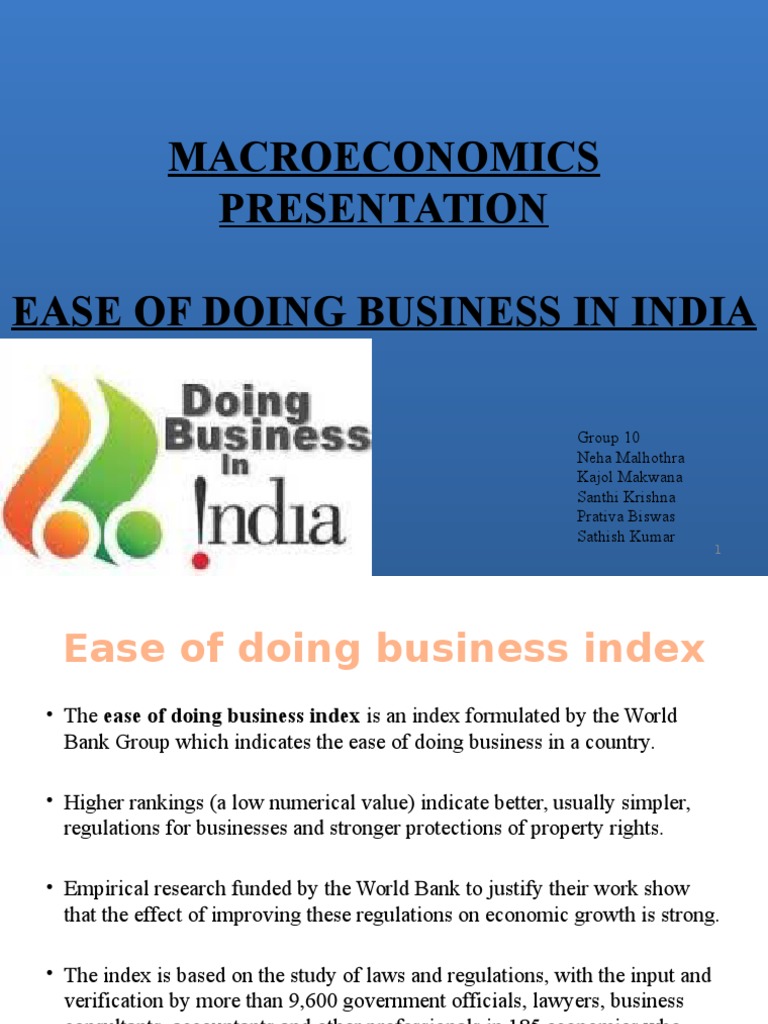 Ease of Doing Business in India Analysis | PDF | Taxes | Bankruptcy