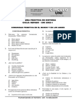 Primera Práctica de Historia Ciclo: Repaso - Uni 2002-I