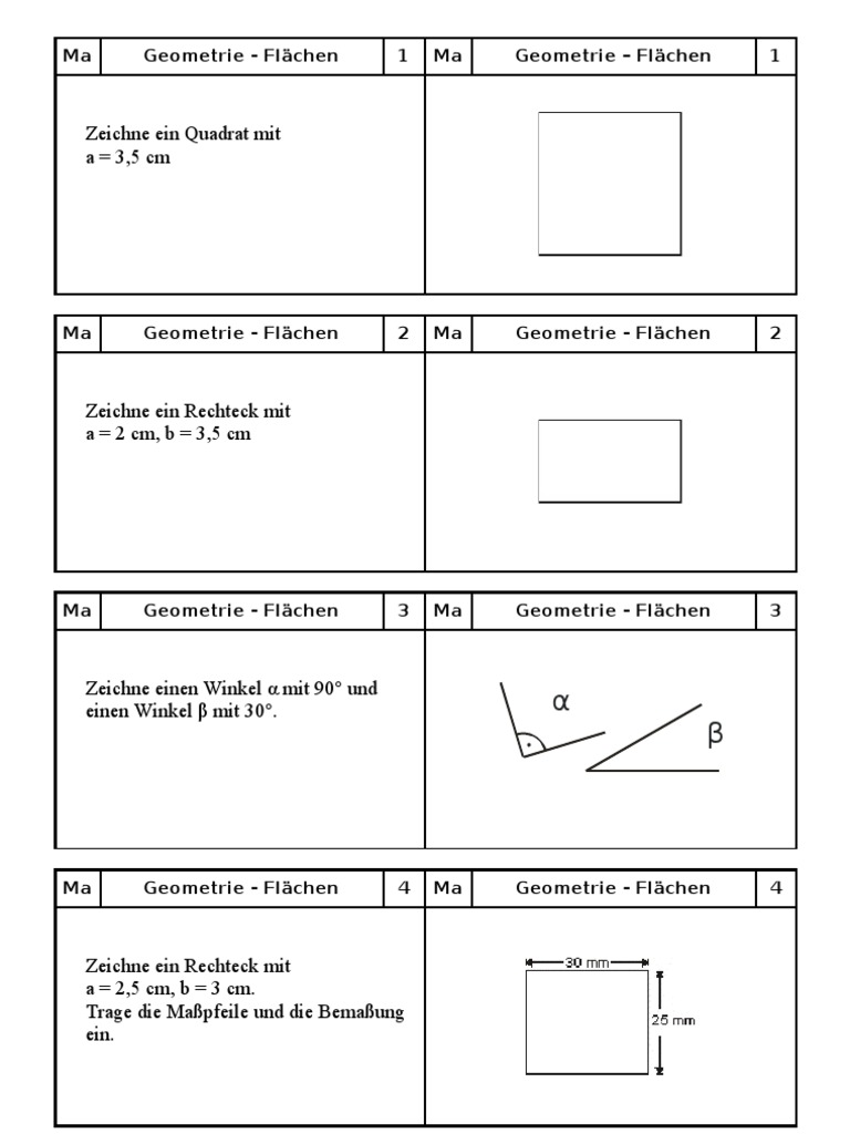Zeichne Ein Quadrat Mit A 3 5 Cm Ma Geometrie Fl chen 1 Ma
