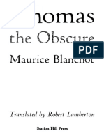 Maurice Blanchot Thomas The Obscure 1