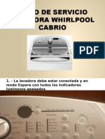 grande cinturón Destrucción Modo de Servicio Lavadora Whirlpool Cabrio | PDF