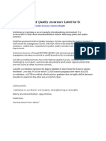 The International Quality Assurance Label For B
