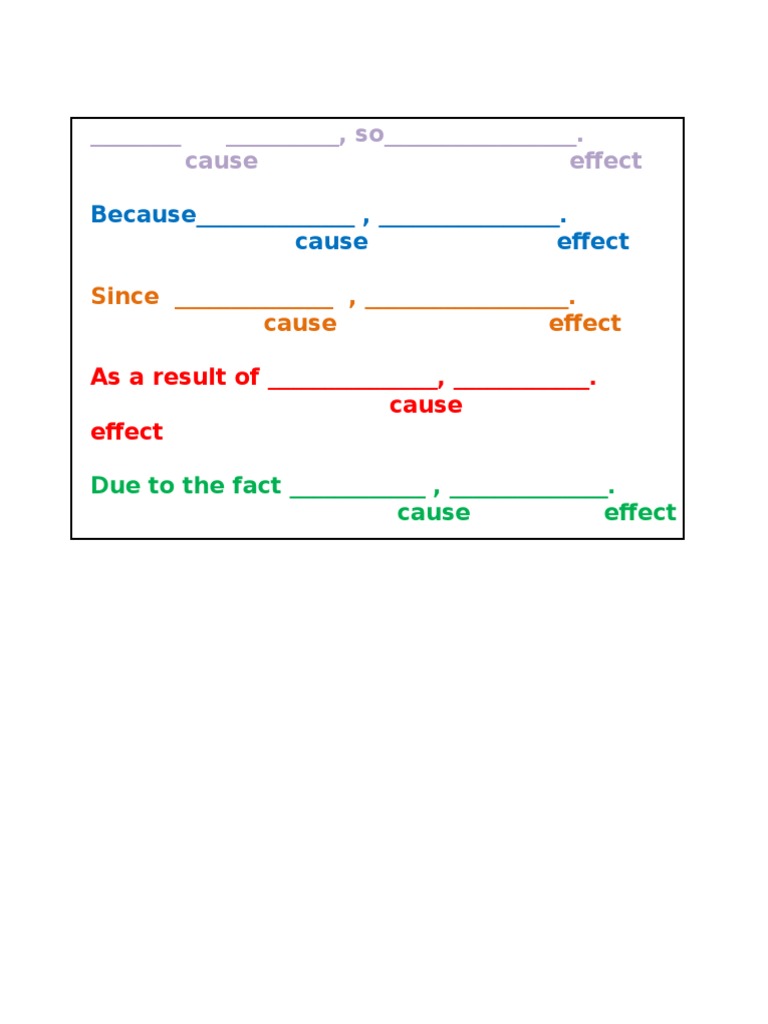 Cause and Effect Writing Guide | PDF