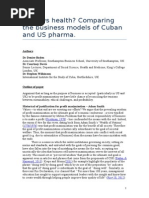 Profit Vs Health Comparing Cuban and US Pharma 2015