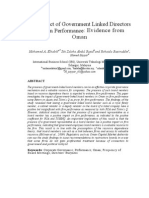 The Impact of Government-linked Directors on Firm Performance - Evidence From Oman