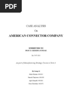 American Connector Company: Case Analysis On