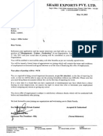 Offer Letter - Shahi Exports Pvt. Ltd.