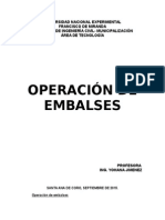 Operacion de Embalses. Actividad #3