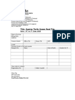 Entry Form - Kuantan Turtle Season Road Trip - 5th to 7th June 2015