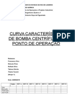 Curva característica de bomba centrífuga e ponto de operação