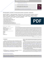 Demographic Correlates of Attenuated Positive Psychotic Symptoms