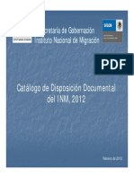 Catalogo de Disposicion Documental Del Inm 2012