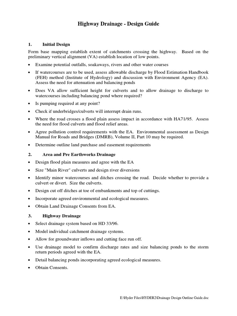 Highway Drainage Design Essentials | PDF | Technology & Engineering